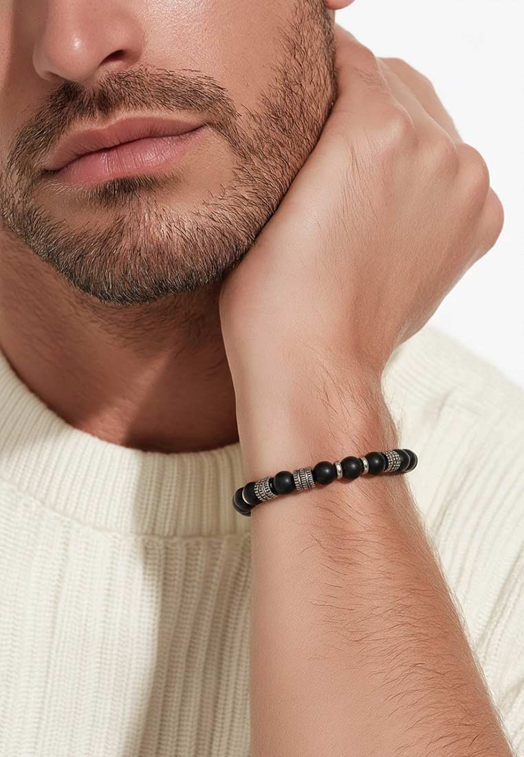 Herren Armkette Shamballa schwarz