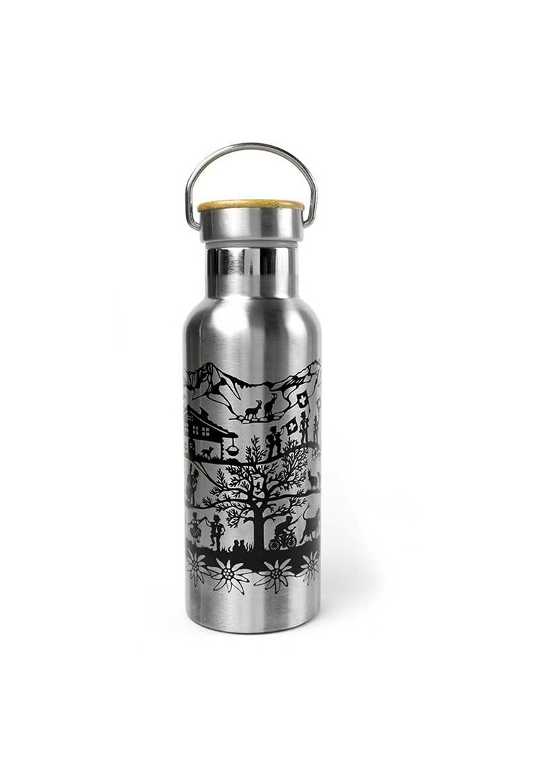 Trinkflasche SWISS TRADITION silber 500 ml