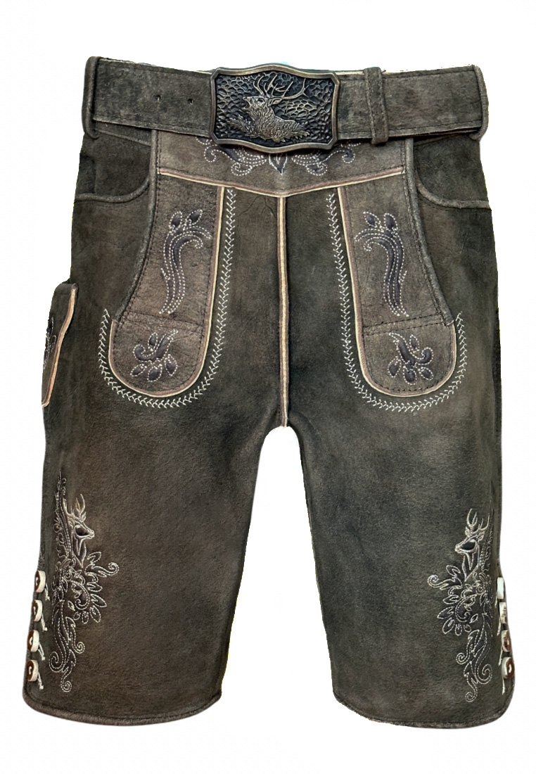 Lederhose Boris steingrau