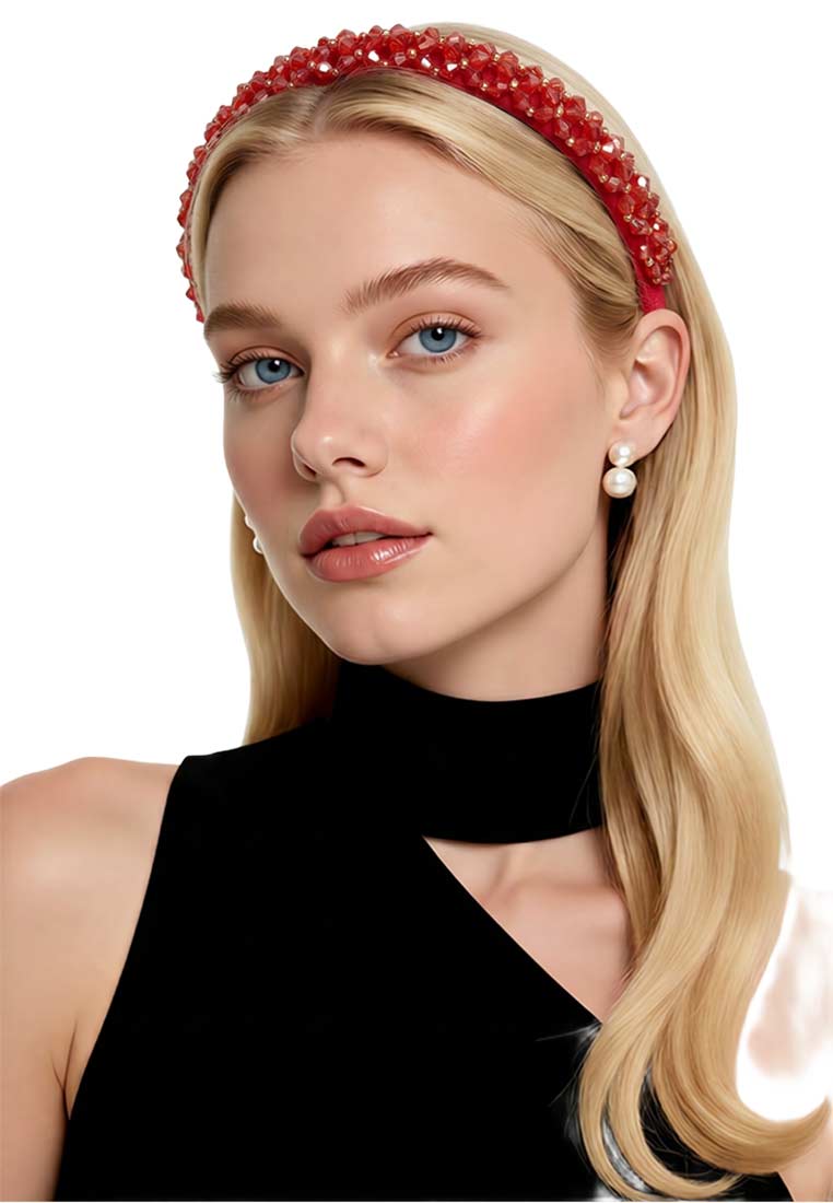 Glitzer Haarreif rot