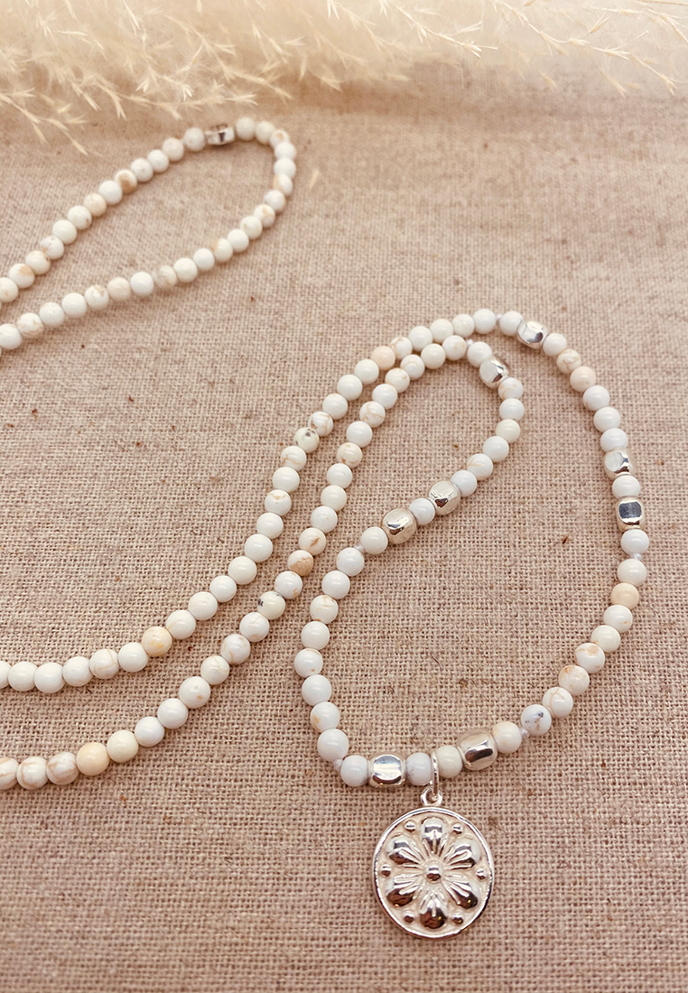 Hals_Armkette_Dendritenjaspis_Silber Hals und Armkette aus Dendritenjaspis mit Anhänger Silber