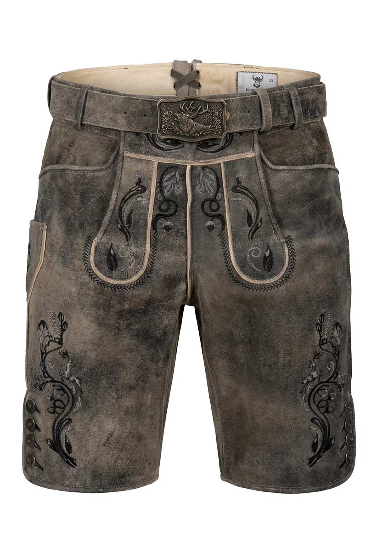 Lederhose Liam Asphalt antik