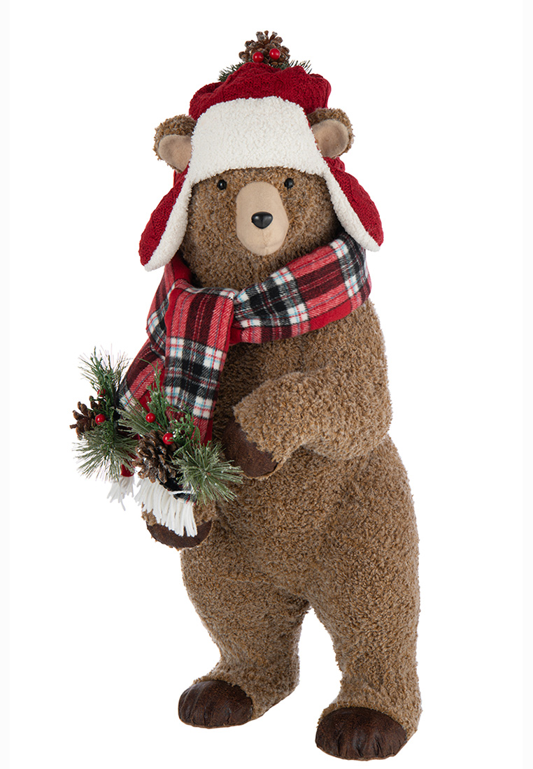 Deko Bär mit Mütze 75cm