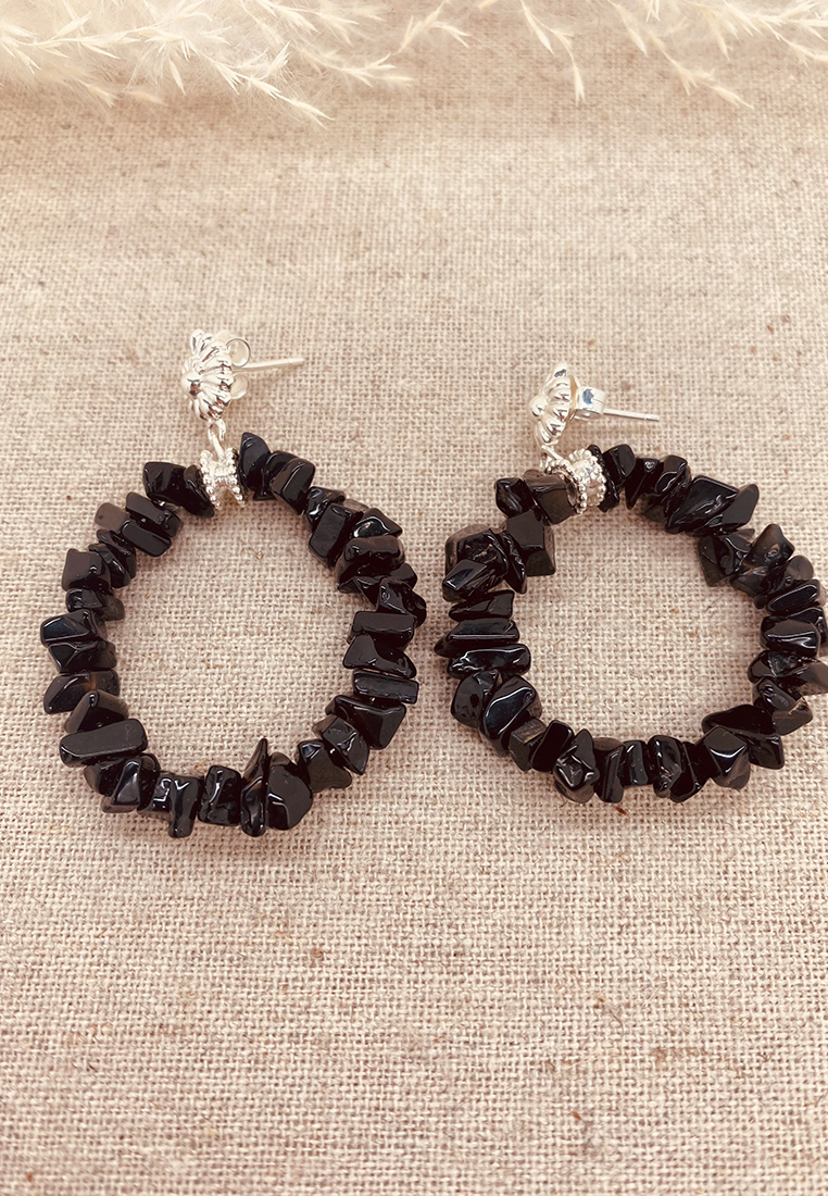 Ohrring Amina Silber mit Onyx Ohrring Amina Silber mit Onyx