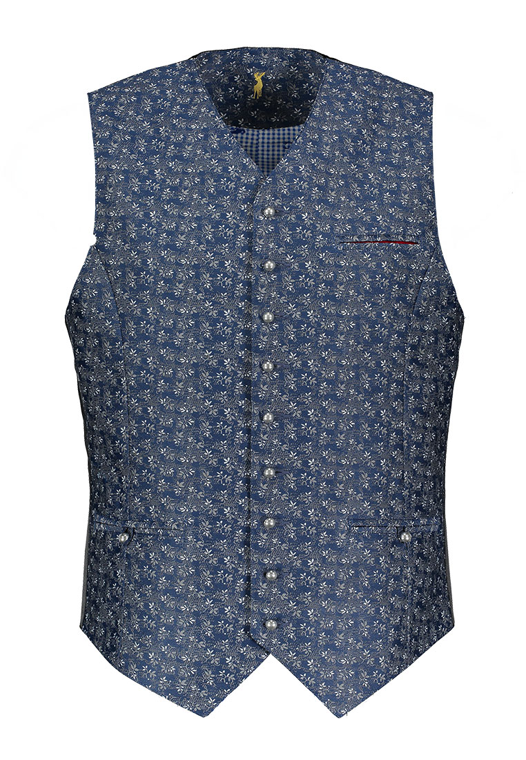 Jacquard Weste blau