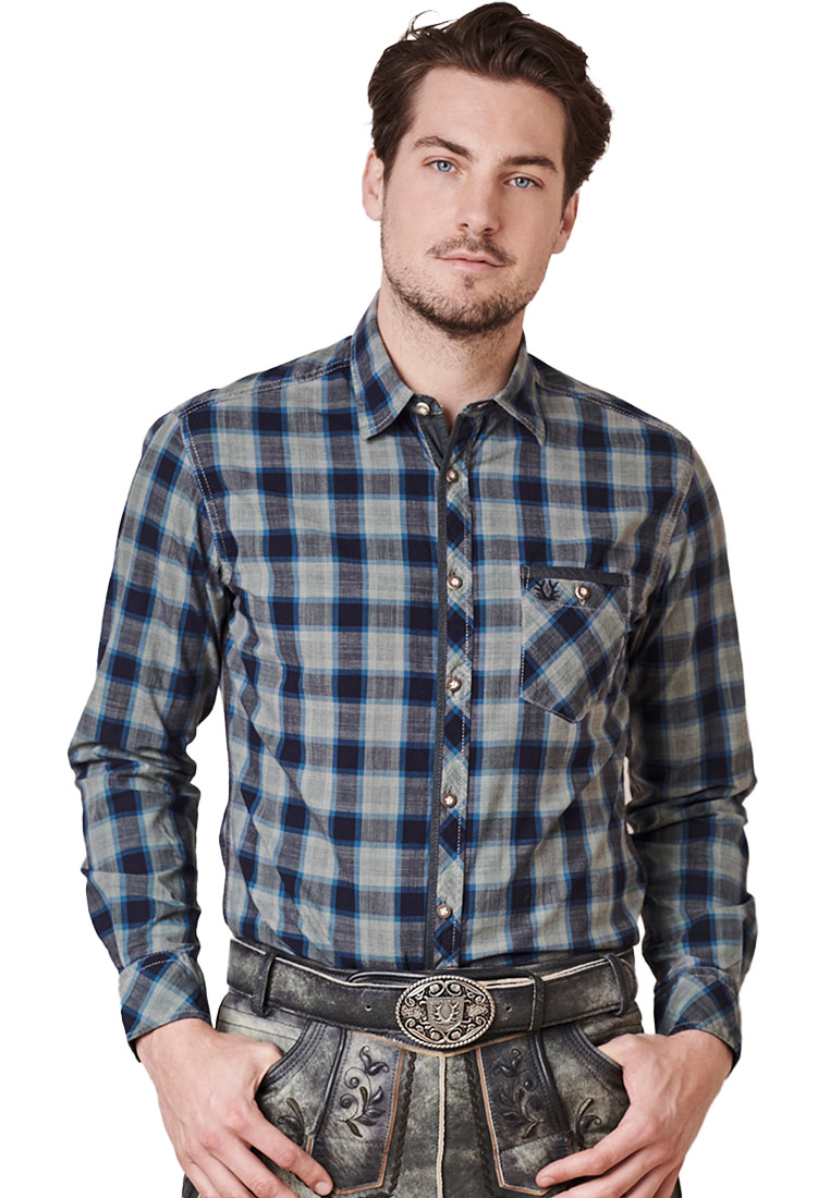 Trachtenhemd Fabian blau Trachtenhemd Fabian blau