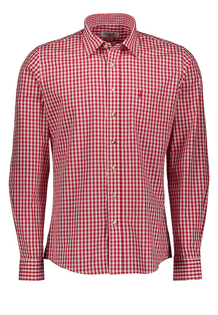 Trachtenhemd Karo rot BASIC FIT