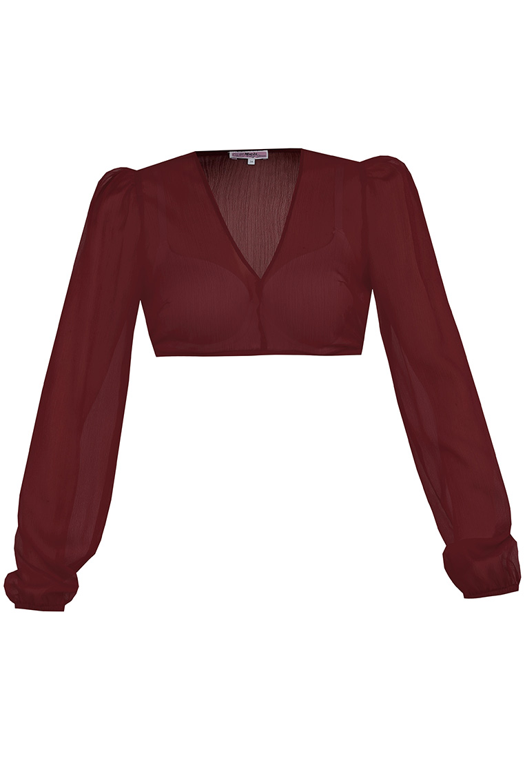 Dirndlbluse Salching langarm bordeaux