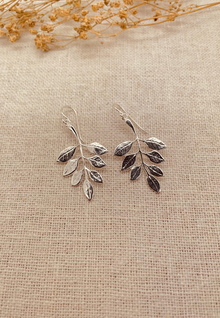 IMG_1783 Ohrhänger Birkenblatt silber