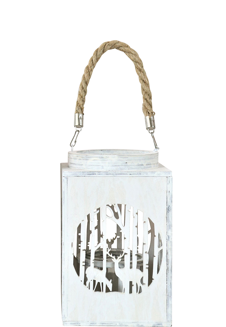 Windlicht Hirschwald weiss klein Windlicht Hirschwald weiss klein