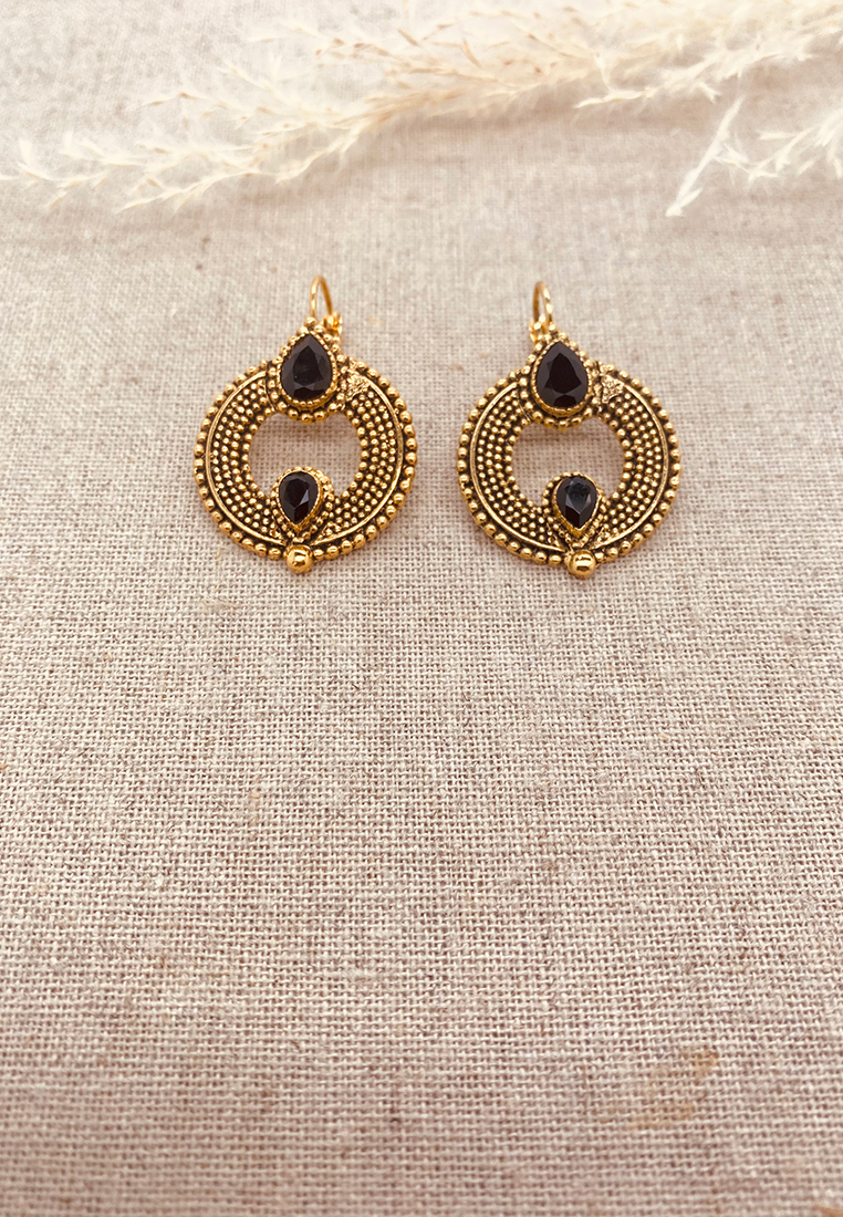 Ohrenhänger Sina Gold schwarz