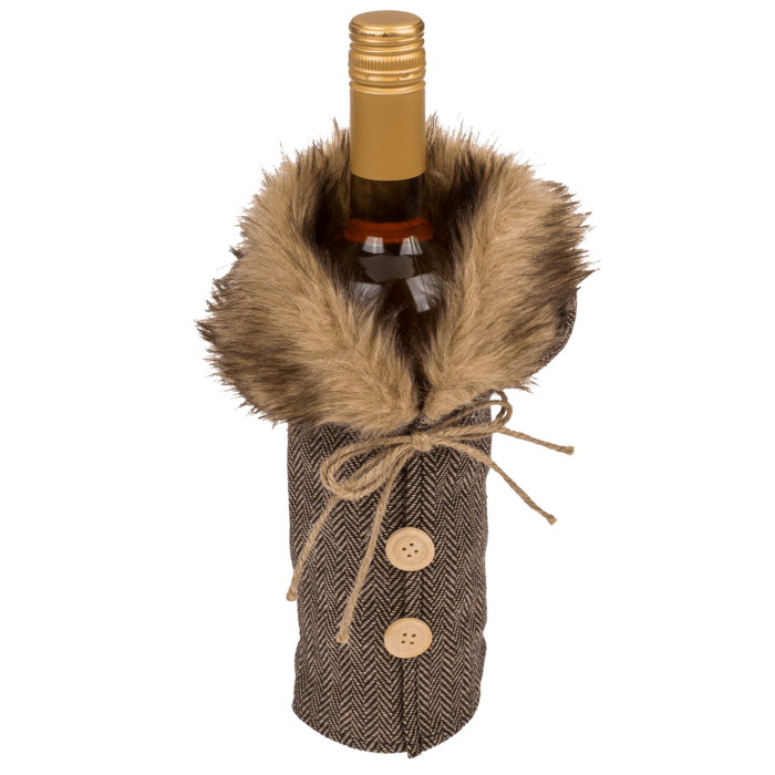 Flaschenmantel mit Pelzkragen Flaschenmantel mit Pelzkragen