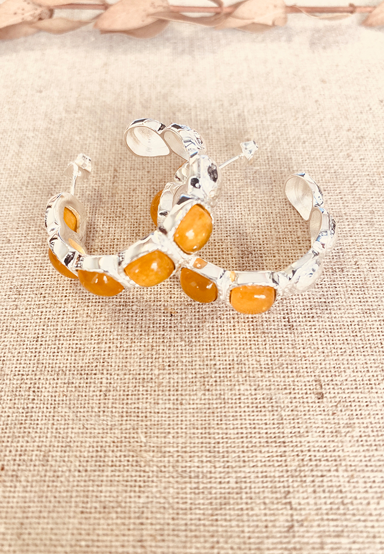Creolen Tara Silber apricot Creolen Tara Silber apricot