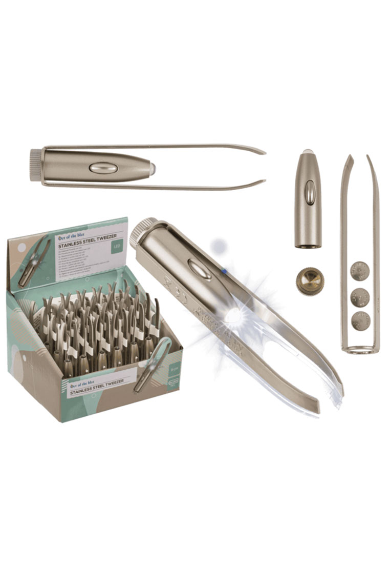 Edelstahl Pinzette mit LED Edelstahl Pinzette mit LED