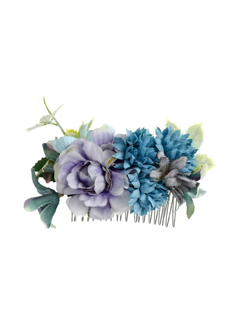 Blumen Haarschmuck petrol