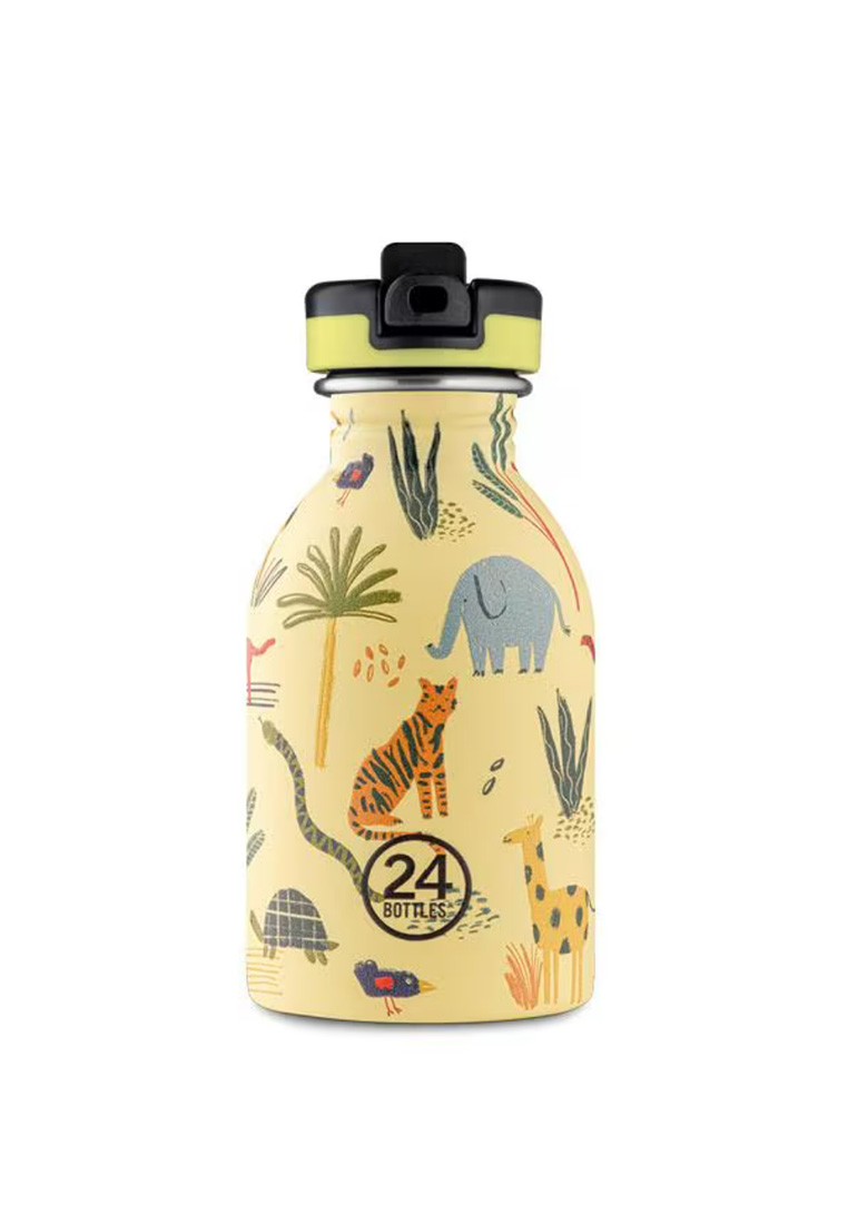 24Bottles Trinkflasche Urban 250ml, Dschungel Tiere gelb