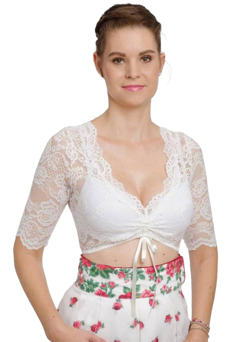 Dirndlbluse Raffaela Spitze off white