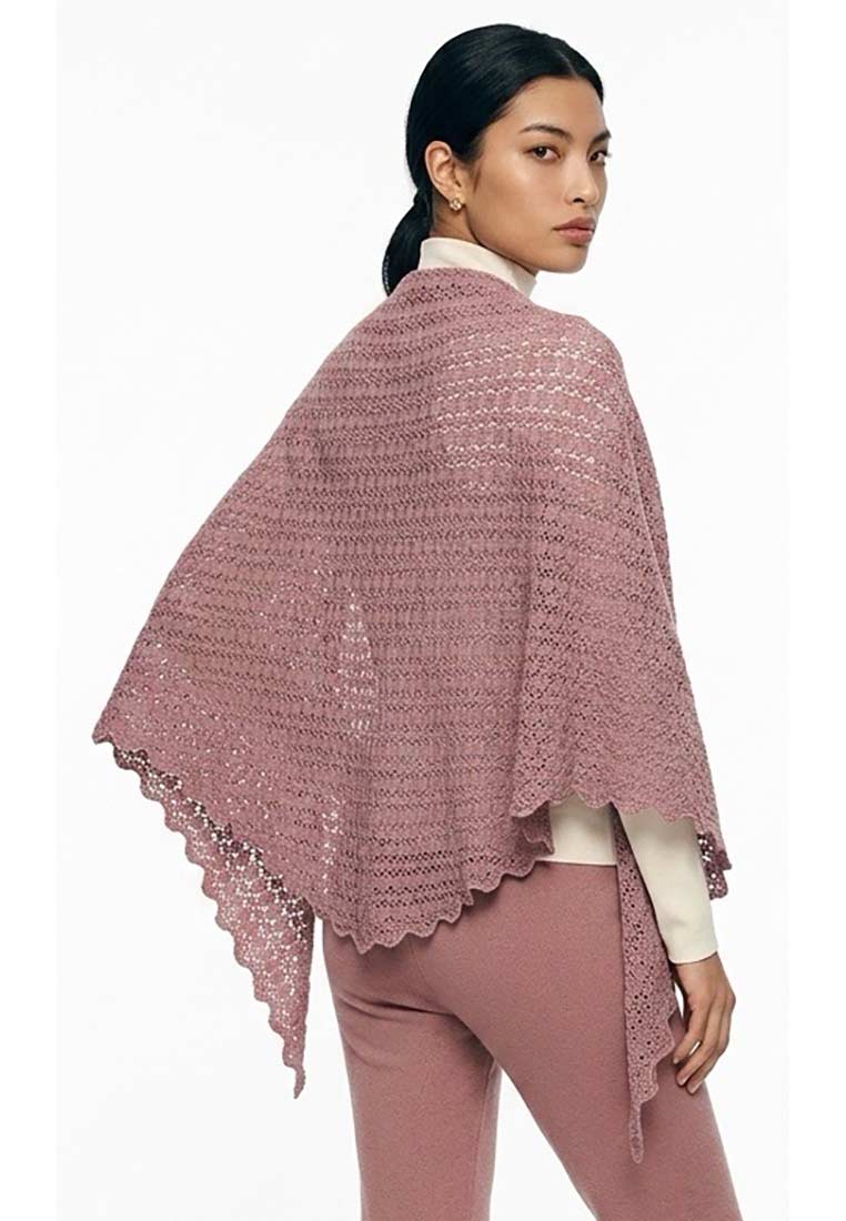 Trapezstola Ajour Strick rose