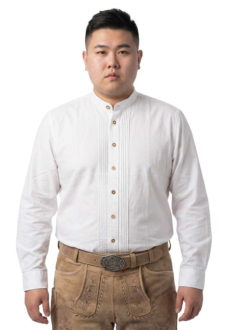 Trachtenhemd weiss mit Stehkragen BASIC FIT