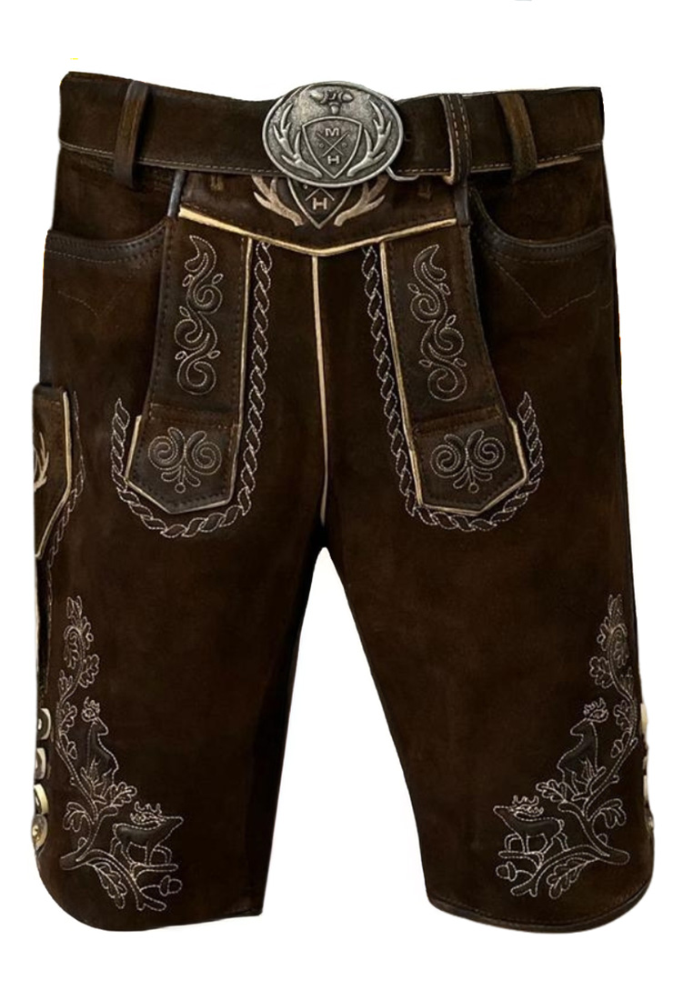 Lederhose Bock dunkelbraun