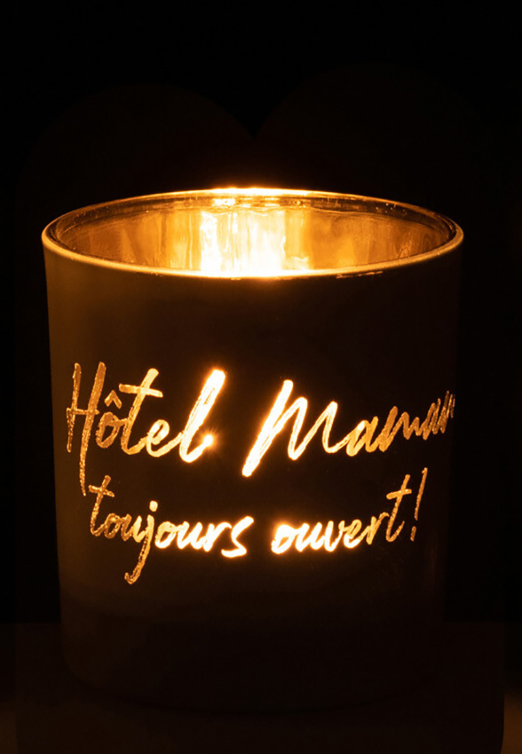 Windlicht Hotel Mama gold
