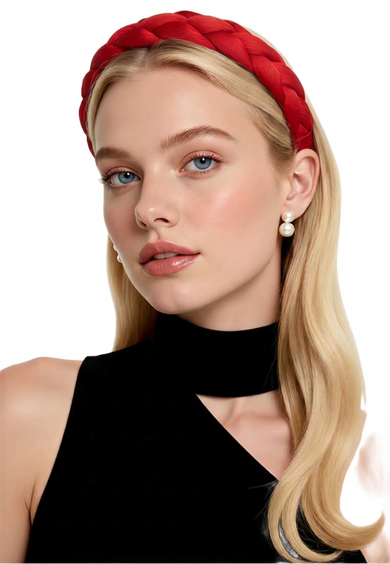 Zopfhaarreif hellrot breit