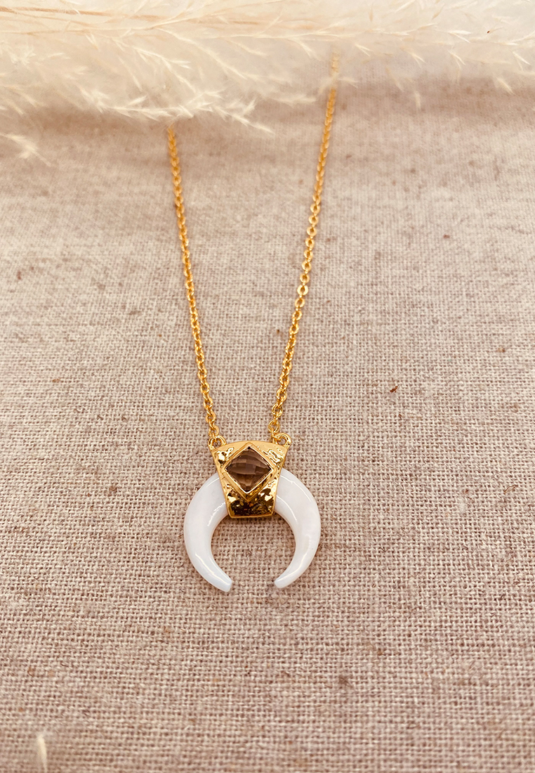 Halskette Sichelmond Weiss-Gold Halskette Sichelmond Weiss-Gold