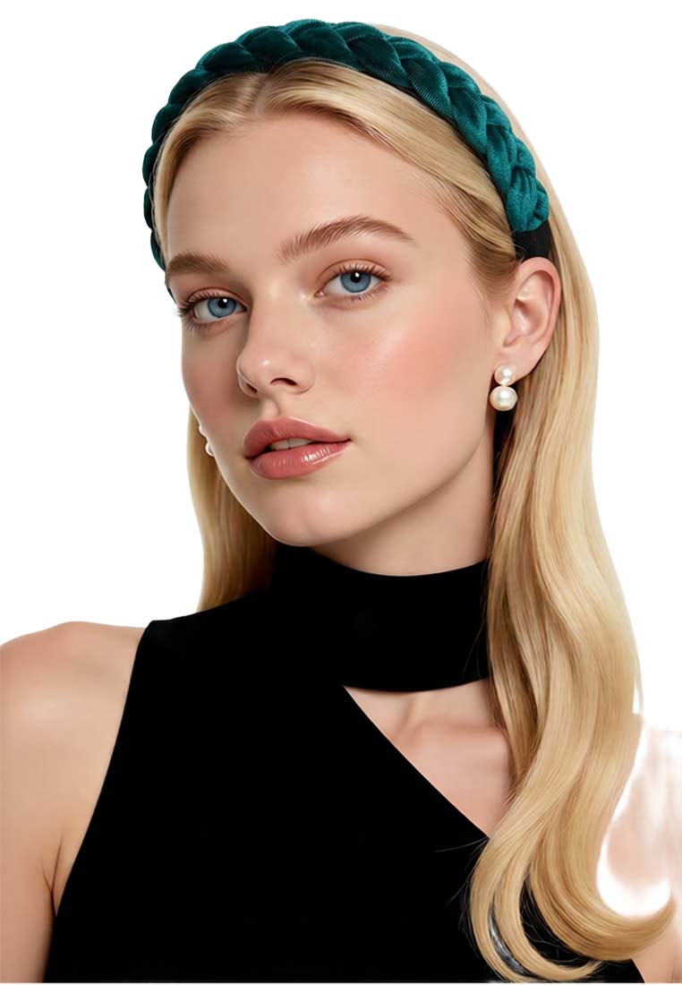 Zopfhaarreif grün schmal