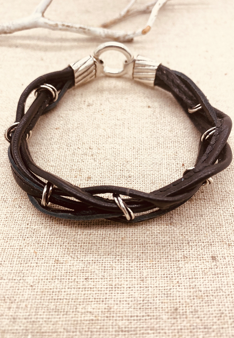 Lederarmband Herren Pioneer schwarz