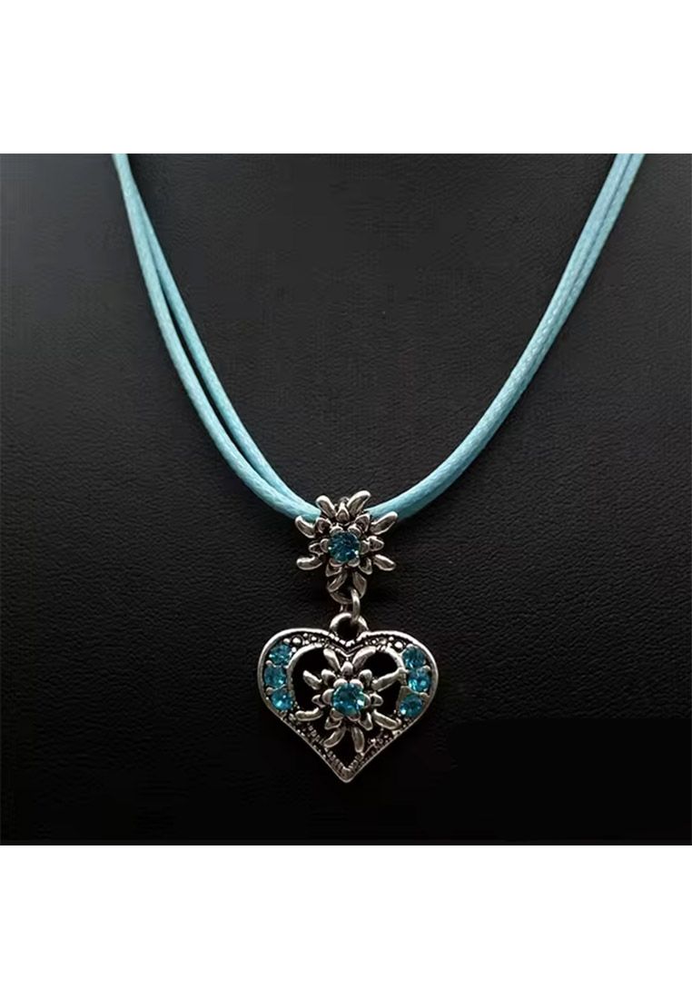 MAOSHYMS Oktoberfest Trachtenschmuck - Edelweiß Halskette & Ohrringe Set Für Damen